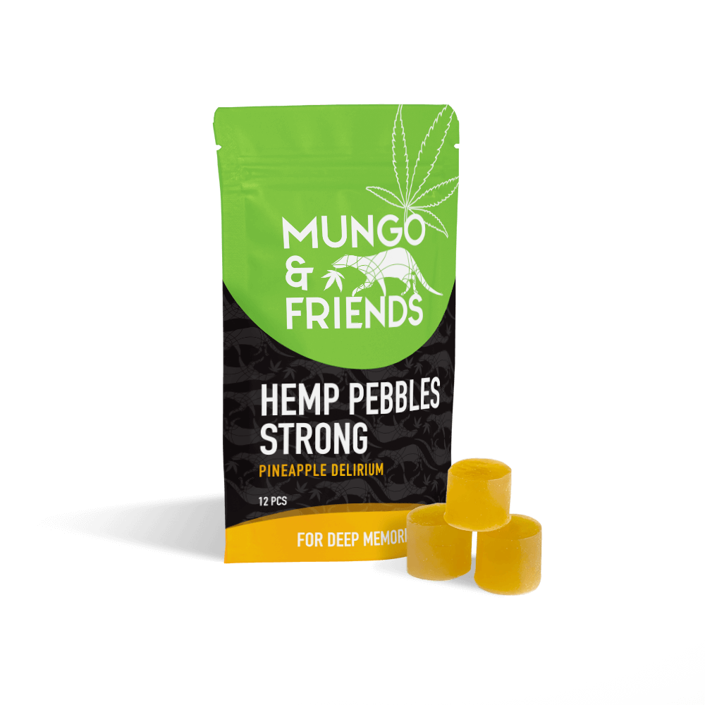 Hemp Pebbles Strong with pineapple scent, package of 12 pieces, designed for room decoration and deep memories.