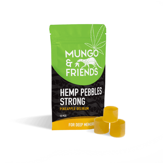 Hemp Pebbles Strong with pineapple scent, package of 12 pieces, designed for room decoration and deep memories.